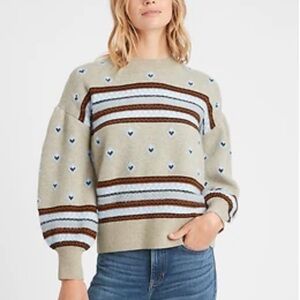Banana Republic Beige Geometric Knit Sweater Size M